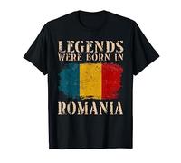Vintage Design Romanian Flag Legends Were Born In Romania T-Shirt
