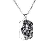 Vintage - designed Majestic Large - sized Lion Head Pendant Stainless Steel Men's Necklace