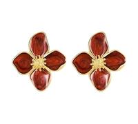 Vintage Designs Fashion Hibiscus Studs Earrings For Women Korean Styles Romance Fashion Accessory With Vibranting Color Nature Inspire Earrings