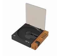 Vintage Desktop CD Transport Player with Bluetooth | SPDIF/Coaxial Out, No Built-in Speakers | Portable 2000mAh Rechargeable for Home Audio (Wood Grain Brown)