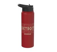 Vintage Detroit Michigan Stainless Steel Insulated Water Bottle