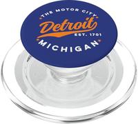 Vintage Detroit Motor City Michigan Orange Text PopSockets PopGrip for MagSafe