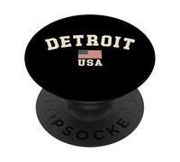 Vintage Detroit USA American Flag Michigan Souvenir Retro PopSockets Adhesive PopGrip