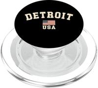 Vintage Detroit USA American Flag Michigan Souvenir Retro PopSockets PopGrip for MagSafe