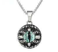 Vintage Devil's Eye Pendant Necklace for Men Steel Jewelry Retro Style Amulet Fashion Accessory present