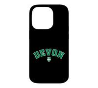 Vintage Devon County Green Black Varsity Style Design Case for iPhone 14 Pro