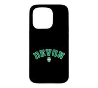 Vintage Devon County Green Black Varsity Style Design Case for iPhone 15 Pro