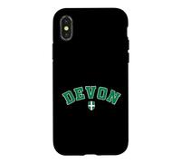 Vintage Devon County Green Black Varsity Style Design Case for iPhone X/XS