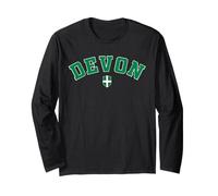 Vintage Devon County Green Black Varsity Style Design Long Sleeve T-Shirt