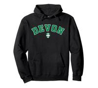 Vintage Devon County Green Black Varsity Style Design Pullover Hoodie