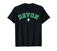 Vintage Devon County Green Black Varsity Style Design T-Shirt