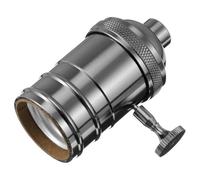 Vintage Die Casting Lamp Holder E27 Retro Pendant Light Socket | Aluminum and Copper Build, Silver Finish, Easy Install, Heat Resistant, for Stairways and Basement Use