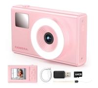 Vintage Digital Camera Kids 64GB Card, Compact Camera Children's Camera Digital Camera Mini Retro Photos Small for Children, Teenagers, Beginners, 4K FHD 48MP, Light Filling