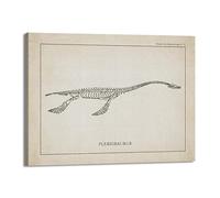 Vintage Dinosaur Skeleton Paleontology Wall Art Canvas Posters Dinosaur Fossils Art Prints Triceratops Sketches Pictures Boy Room Decor (SKU3,12"x16"(30 x 40 cm),Framed)