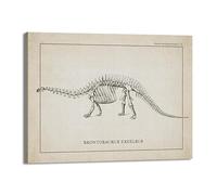 Vintage Dinosaur Skeleton Paleontology Wall Art Canvas Posters Dinosaur Fossils Art Prints Triceratops Sketches Pictures Boy Room Decor (SKU12,8"x12"(20 x30 cm),Framed)