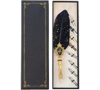 Vintage Dip Pen Set with 8 Replaceable Tips Antique Dip Pen for Beginner Kid Adult Writing Art Drawing Sketching
