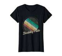 Vintage Disabled Flag Value Graphic T-Shirt, Women, Black, XS