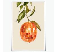 Vintage disco ball decor Preppy Citrus Fruit wall art room decor Aesthetics Y2K Canvas Printing Poster for Living Room Dining Room Unframed8x12inch
