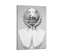Vintage Disco Ball Head Print Art Posters Are Suitable for Decorating Living Room, Bedroom, Study, Restaurant, Corridor, Children's Room, EtcFrame-style 24x36inch(60x90cm)