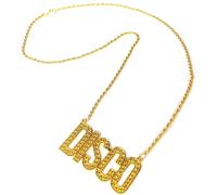 Vintage Disco Medallion Necklace for Costume Party 1980s Inspired Fancy Dress Accessory