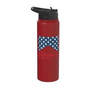 Vintage Distressed America Stars-and-Stripes Patriotic Art Stainless Steel Insulated Water Bottle