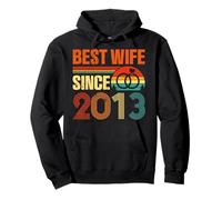 Vintage Distressed Best Wife Since 2013 13th Anniversary Pullover Hoodie