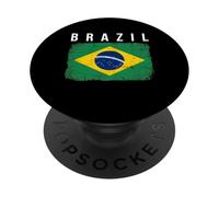 Vintage Distressed Brazil Flag PopSockets Adhesive PopGrip
