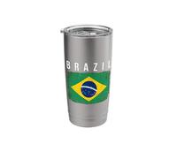 Vintage Distressed Brazil Flag Stainless Steel Insulated Tumbler