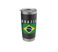Vintage Distressed Brazil Flag Stainless Steel Insulated Tumbler