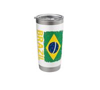 Vintage Distressed Brazil Flag Stainless Steel Insulated Tumbler