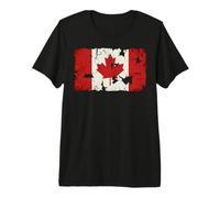 Vintage Distressed Canadian Flag Weathered Art Premium T-Shirt