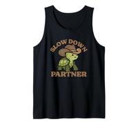 Vintage Distressed Cowboy Slow Down Partner Turtle Tank Top