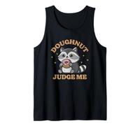 Vintage Distressed Cute Funny Doughnut Judge Me Racoon Tank Top