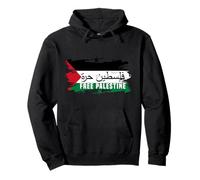 Vintage Distressed Free Palestine Flag Pullover Hoodie