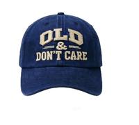 Vintage Distressed Old & Don’T Care Cap,Old Club Lifetime Member Cap, Distressed Baseball Cap for Men & Women,Adjustable Cotton Baseball Cap (Blue)