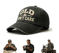 Vintage Distressed Old & Don't Care Cap, Vintage Cotton Baseball Cap, Adjustable Retro Unisex Hat for Men Women (1PC)