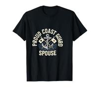 Vintage Distressed Proud Coast Guard Spouse Badge Military T-Shirt