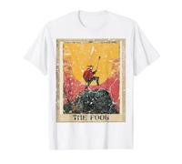 Vintage Distressed The Fool Tarot Card Value Graphic T-Shirt, Men, White, L
