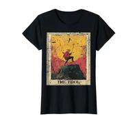 Vintage Distressed The Fool Tarot Card Value Graphic T-Shirt, Women, Black, S