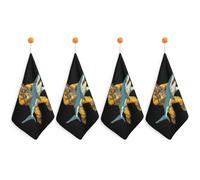 Vintage Diver And Shark Cute Hanging Hand Towels Quick Dry Bathroom & Kitchen Dish Cloth with Loop