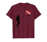 Vintage Diver Down Dive Flag T-Shirt, Men, Burgundy, XX-Large
