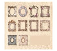 Vintage DIY Album Scrapbook Decoration Sticker, 30 Sheets Art Collection Vintage Scrapbooking Paper Border Cutout Cards Handbook Collage Decorative Material Art Handmade Craft Decoration Sticker(D)