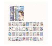Vintage Diy Album Scrapbook Decoration Sticker, 40 Sheets Flower Series Material Book Double-sided Journal Book for Collage Vintage Handbook Message Decoration Diy Scrapbooking Decoration Sticker(D)