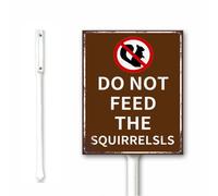 Vintage Do Not Feed Squirrels Metal Sign, 20x30 CM Squirrel Yard Sign With Stake, Rustproof Aluminum Plaque Outdoor for Lawn Yard Garden Decor, Easy to Install