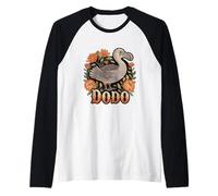 Vintage DODO Extinct Bird Floral Retro Style Raglan Baseball Tee
