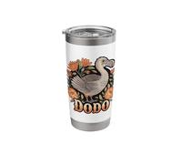Vintage DODO Extinct Bird Floral Retro Style Stainless Steel Insulated Tumbler