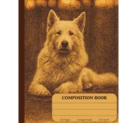 Vintage dog composition book/notebook - college ruled,110 pages,7.5"x9.25": Gift for students, dog Lovers, and writers - unique cute illustration cover for class Notes, homework, or journaling