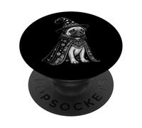 Vintage Dog Pug Wizard Fantasy PopSockets Adhesive PopGrip