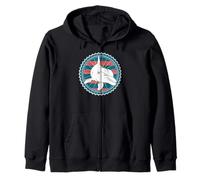 Vintage Dolphin Marine Biology Ocean Animal Zip Hoodie