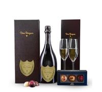 Vintage Dom Perignon 2015 Champagne & Gourmet Chocolates Gift Basket - Perfect Romantic Anniversary, Mother's Day, Birthday Present for Wine Lovers